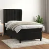 Image de vidaXL Lit Ã  sommier tapissier avec matelas Noir 90x190 cm Velours