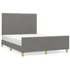 Image de vidaXL Cadre de lit avec tÃªte de lit Gris foncÃ© 140x200 cm Tissu