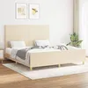 Image de vidaXL Cadre de lit avec tÃªte de lit CrÃ¨me 180 x 200 cm Tissu