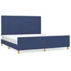 Image de vidaXL Cadre de lit avec tÃªte de lit Bleu 180 x 200 cm Tissu