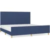 Image de vidaXL Cadre de lit avec tÃªte de lit Bleu 200 x 200 cm Tissu