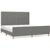 Image de vidaXL Cadre de lit avec tÃªte de lit Gris foncÃ© 180 x 200 cm Tissu