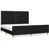 Image de vidaXL Cadre de lit avec tÃªte de lit Noir 180 x 200 cm Tissu