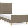 Image de vidaXL Cadre de lit avec tÃªte de lit Taupe 90x190 cm Tissu