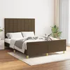 Image de vidaXL Cadre de lit sans matelas marron foncÃ© 140x190 cm tissu