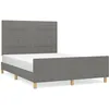 Image de vidaXL Cadre de lit avec tÃªte de lit Gris foncÃ© 140x200 cm Tissu