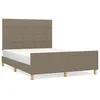 Image de vidaXL Cadre de lit avec tÃªte de lit Taupe 140x200 cm Tissu