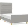 Image de vidaXL Cadre de lit avec tÃªte de lit Gris clair 80x200 cm Tissu
