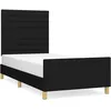 Image de vidaXL Cadre de lit avec tÃªte de lit Noir 80x200 cm Tissu