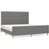 Image de vidaXL Cadre de lit avec tÃªte de lit Gris foncÃ© 160 x 200 cm Tissu