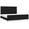Image de vidaXL Cadre de lit avec tÃªte de lit Noir 160x200 cm Tissu