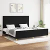 Image de vidaXL Cadre de lit avec tÃªte de lit Noir 200x200 cm Tissu