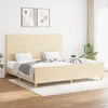Image de vidaXL Cadre de lit avec tÃªte de lit CrÃ¨me 200 x 200 cm Tissu