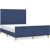 Image de vidaXL Cadre de lit avec tÃªte de lit Bleu 140 x 200 cm Tissu