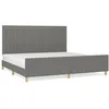 Image de vidaXL Cadre de lit avec tÃªte de lit Gris foncÃ© 200x200 cm Tissu