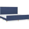 Image de vidaXL Cadre de lit avec tÃªte de lit Bleu 200 x 200 cm Tissu
