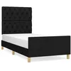 Image de vidaXL Cadre de lit avec tÃªte de lit Noir 80x200 cm Tissu