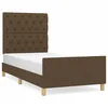 Image de vidaXL Cadre de lit avec tÃªte de lit Marron foncÃ© 80x200 cm Tissu
