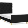 Image de vidaXL Cadre de lit avec tÃªte de lit Noir 100x200 cm Tissu