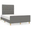 Image de vidaXL Cadre de lit avec tÃªte de lit Gris foncÃ© 120x200 cm Tissu