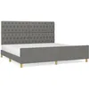Image de vidaXL Cadre de lit avec tÃªte de lit Gris foncÃ© 200x200 cm Tissu