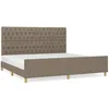 Image de vidaXL Cadre de lit avec tÃªte de lit Taupe 200x200 cm Tissu