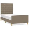 Image de vidaXL Cadre de lit avec tÃªte de lit Taupe 90x200 cm Tissu