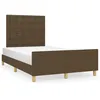 Image de vidaXL Cadre de lit avec tÃªte de lit Marron foncÃ© 120x200 cm Tissu