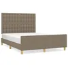 Image de vidaXL Cadre de lit avec tÃªte de lit Taupe 140x200 cm Tissu