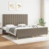 Image de vidaXL Cadre de lit avec tÃªte de lit Taupe 180x200 cm Tissu