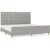 Image de vidaXL Cadre de lit avec tÃªte de lit Gris clair 200x200 cm Tissu