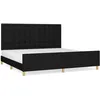 Image de vidaXL Cadre de lit avec tÃªte de lit Noir 200x200 cm Tissu