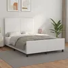 Image de vidaXL Cadre de lit avec tÃªte de lit Blanc 140x200 cm Similicuir