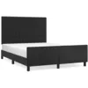 Image de vidaXL Cadre de lit avec tÃªte de lit Noir 140x190 cm Similicuir