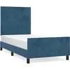 Image de vidaXL Cadre de lit avec tÃªte de lit Bleu foncÃ© 80x200 cm Velours