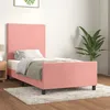 Image de vidaXL Cadre de lit sans matelas rose 90x200 cm velours