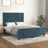 Image de vidaXL Cadre de lit sans matelas bleu foncÃ© 140x200 cm velours