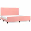 Image de vidaXL Cadre de lit avec tÃªte de lit Rose 200x200 cm Velours