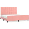 Image de vidaXL Cadre de lit avec tÃªte de lit Rose 160x200 cm Velours