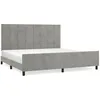 Image de vidaXL Cadre de lit avec tÃªte de lit Gris clair 200x200 cm Velours