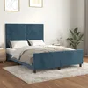 Image de vidaXL Cadre de lit sans matelas bleu foncÃ© 140x190 cm velours