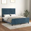 Image de vidaXL Cadre de lit avec tÃªte de lit Bleu foncÃ© 140x190 cm Velours
