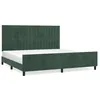 Image de vidaXL Cadre de lit avec tÃªte de lit Vert foncÃ© 200x200 cm Velours