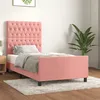 Image de vidaXL Cadre de lit avec tÃªte de lit Rose 90x200 cm Velours