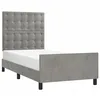 Image de Cadre de lit gris clair 90x190 cm velours, hauteur rÃ©glable, pieds robustes, support dorsal