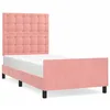 Image de vidaXL Cadre de lit avec tÃªte de lit Rose 90x190 cm Velours