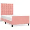 Image de vidaXL Cadre de lit avec tÃªte de lit Rose 90x200 cm Velours