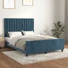 Image de vidaXL Cadre de lit sans matelas bleu foncÃ© 140x190 cm velours