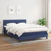 Image de vidaXL Lit Ã  sommier tapissier avec matelas Bleu 140x190 cm Tissu