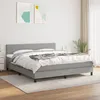 Image de vidaXL Lit Ã  sommier tapissier avec matelas Gris clair 180x200cm Tissu